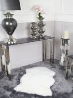 Amex Square Design Console Table Chrome & Smoke Glass