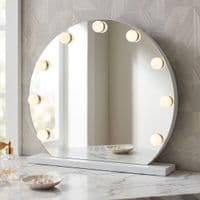 Arched Hollywood LED Vanity Mirror - Lighted Makeup Mirror with Stand