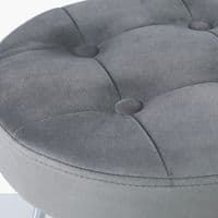 Arianna Tufted Round Stool Light Silver