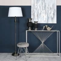Arianna Tufted Round Stool Light Silver