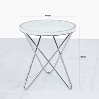Atlas Clear Glass End Chrome Table