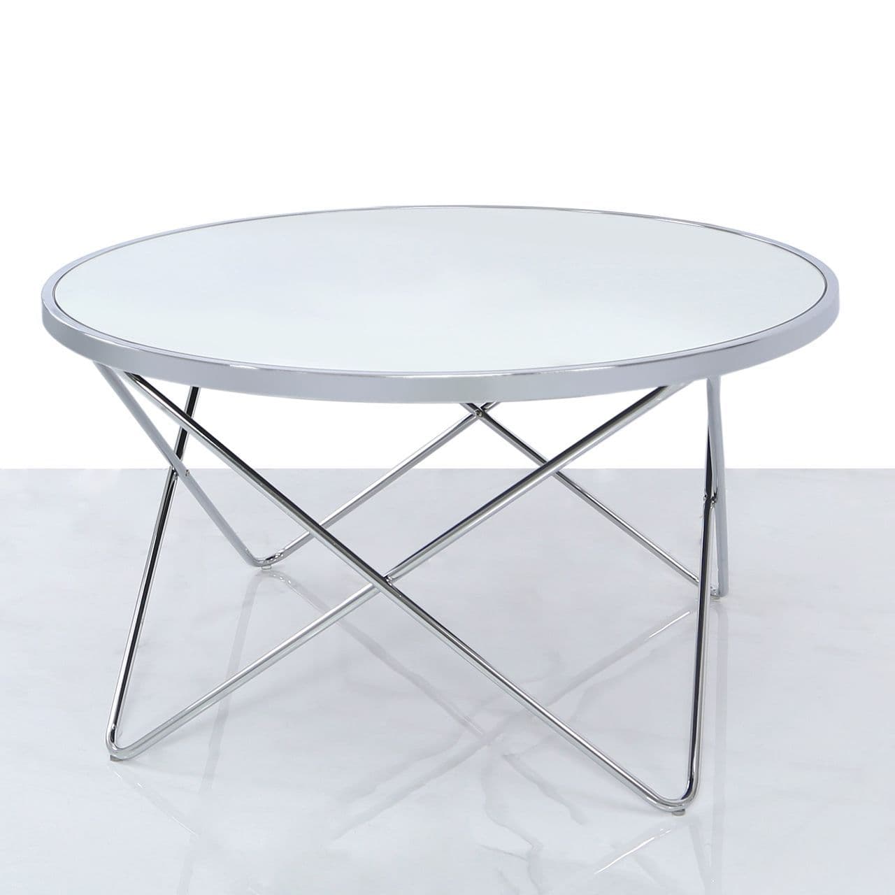 Atlas Mirror Glass Coffee Table Chrome