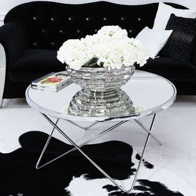 Atlas Mirror Glass Coffee Table Chrome