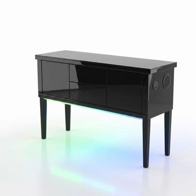 Aura High Gloss Black Sideboard with LED Light, USB & Bluetooth 120cm