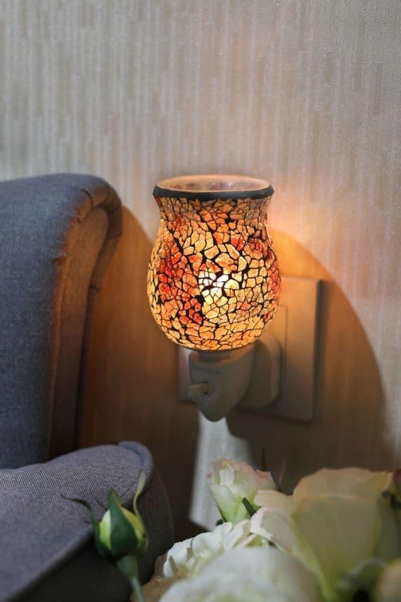 Autumn Crackle Tulip Mosaic Plug-In Oil Warmer