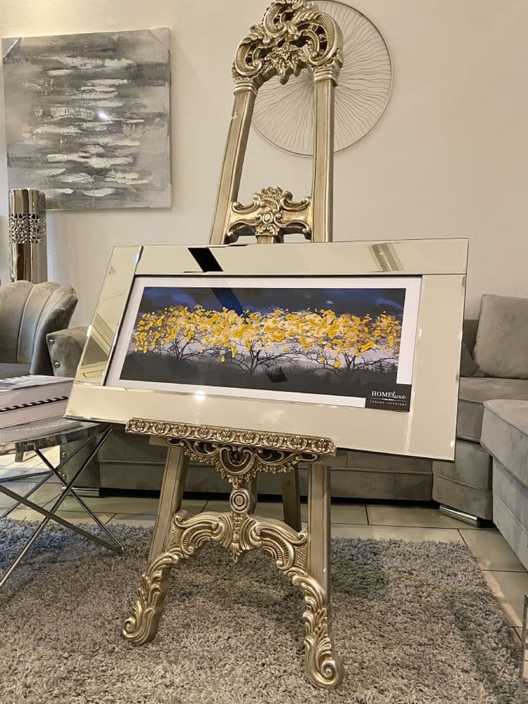 Autumn Trees Painted Wall Art Mirror Frame 45Cm X 85Cm