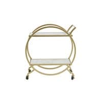 Avantis White Marble and Gold 2 Tier Drinks Trolley – Home Luxe Interior