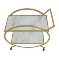 Avantis White Marble and Gold 2 Tier Drinks Trolley – Home Luxe Interior