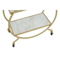 Avantis White Marble and Gold 2 Tier Drinks Trolley – Home Luxe Interior
