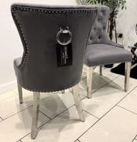 Aydin Dining Chair Brushed Velvet Dark Grey - Sold In Pairs