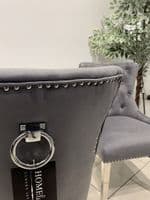 Aydin Dining Chair Brushed Velvet Dark Grey - Sold In Pairs