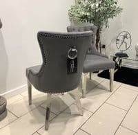 Aydin Dining Chair Brushed Velvet Dark Grey - Sold In Pairs