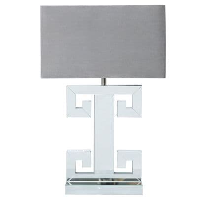 Ayla Gold Glass Table Lamp 16inch Recangle Grey