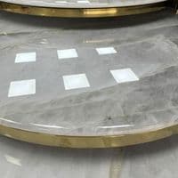 Ayla Gold Nest of 3 Marble Coffee Tables with Steel Frame Set