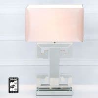 Ayla Mirror Sparkle Glass Table Lamp 16inch Rectangle Blush Pink
