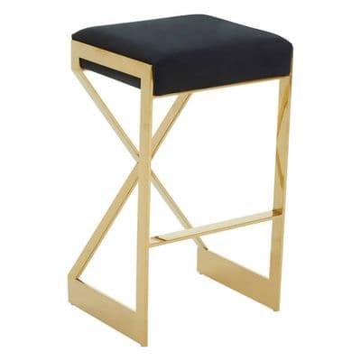 Azalea Black And Gold Finish Bar Stool – Home Luxe Interior
