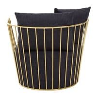 Azalea Black Fabric and Metal Chair – Home Luxe Interior