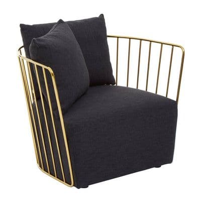 Azalea Black Fabric and Metal Chair – Home Luxe Interior