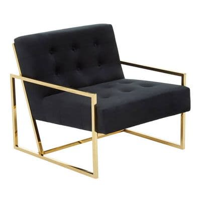 Azalea Black Velvet Lounge Chair – Home Luxe Interior