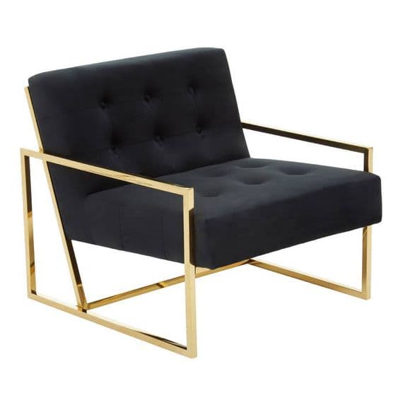 Azalea Black Velvet Lounge Chair – Home Luxe Interior