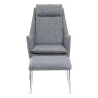 Azalea Grey Fabric Lounge Chair and Footstool Set – Home Luxe Interior