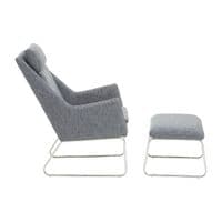 Azalea Grey Fabric Lounge Chair and Footstool Set – Home Luxe Interior