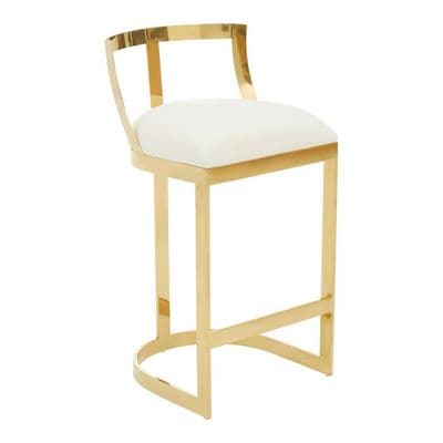 Azalea Ivory Velvet Bar Stool - Home Luxe Interior
