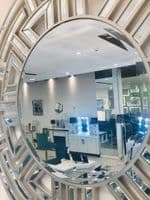 Aztec Round Wall Mirror 100cm Champagne Trim