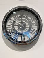 Bailey Wall Clock Silver Brushed Face Roman Dialds