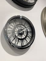 Bailey Wall Clock Silver Brushed Face Roman Dialds