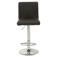 Baina Black And Chrome Bar Stool With Round Base