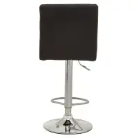 Baina Black And Chrome Bar Stool With Round Base