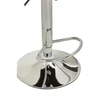 Baina Black And Chrome Bar Stool With Round Base