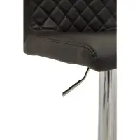 Baina Black And Chrome Bar Stool With Round Base