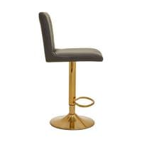 Baina Dark Grey and Gold Bar Stool with Round Base – Home Luxe Interior