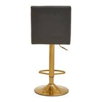 Baina Dark Grey and Gold Bar Stool with Round Base – Home Luxe Interior