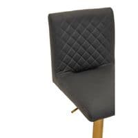 Baina Dark Grey and Gold Bar Stool with Round Base – Home Luxe Interior