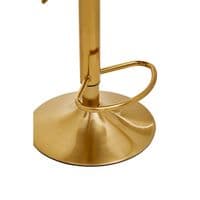Baina Dark Grey and Gold Bar Stool with Round Base – Home Luxe Interior
