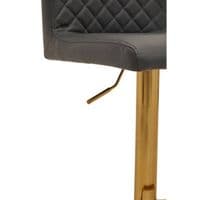 Baina Dark Grey and Gold Bar Stool with Round Base – Home Luxe Interior