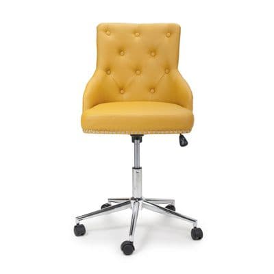 Belgravia Golden Yellow Faux Leather Office Swivel Chair