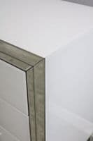 Bianco 3 Drawer White Mirror Bedside Cabinet