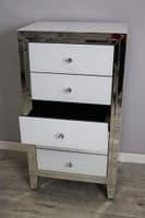 Bianco Tallboy 5 Drawer White Mirror Chest