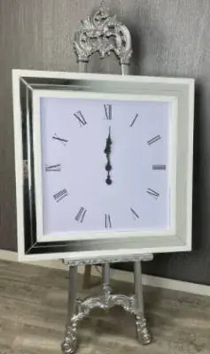 Bianco Wall Clock White Mirror 90Cm
