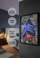 Big Ben Clock Tower Neon LED Wall Art - 40x60cm London Cityscape Canvas USB
