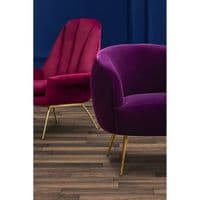Billi Wine Velvet Lounge Chair | Home Luxe Interior