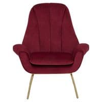 Billi Wine Velvet Lounge Chair | Home Luxe Interior