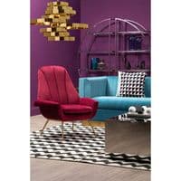 Billi Wine Velvet Lounge Chair | Home Luxe Interior