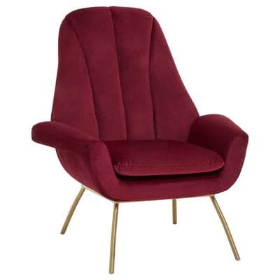 Billi Wine Velvet Lounge Chair | Home Luxe Interior