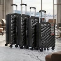 Black 4-Piece ABS Luggage Set - TSA Lock & 360° Spinner Wheels