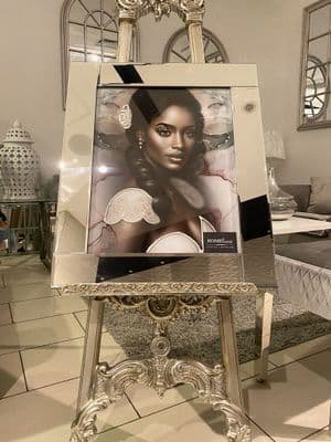 Black African Lady Design 3 Wall Art Mirror Frame 55Cm X 65Cm